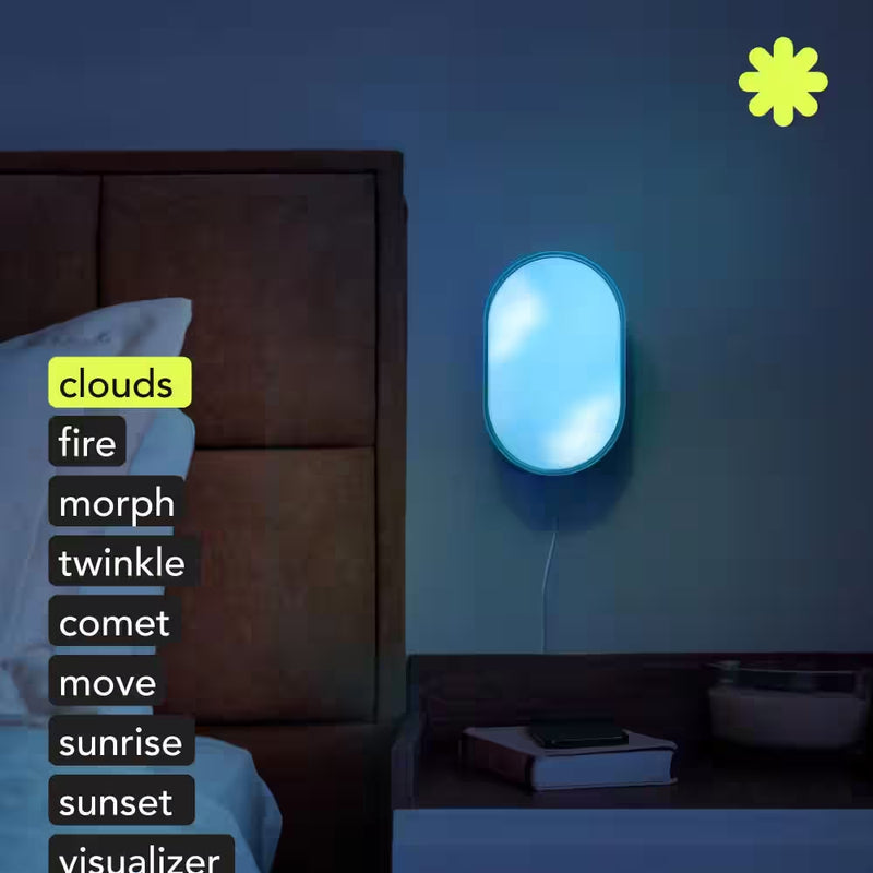 Luna 5 In. X 8 In. Oval White Integrated LED Multi-Color Smart Wi-Fi Dimmable Wall or Table Lamp