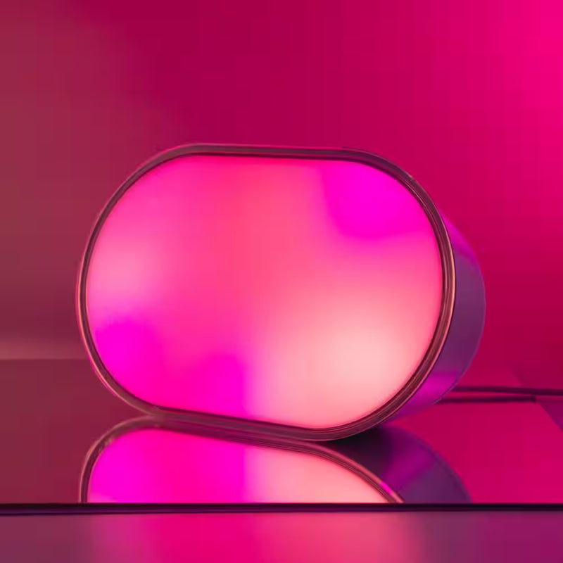 Luna 5 In. X 8 In. Oval White Integrated LED Multi-Color Smart Wi-Fi Dimmable Wall or Table Lamp