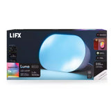 Luna 5 In. X 8 In. Oval White Integrated LED Multi-Color Smart Wi-Fi Dimmable Wall or Table Lamp